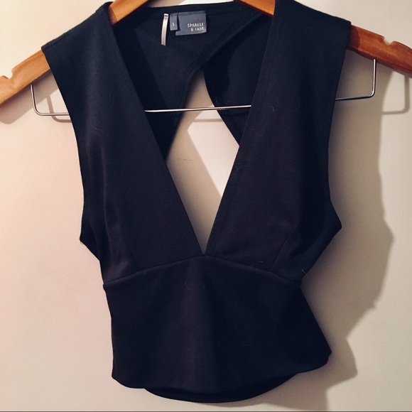 Sparkle & Fade Tops - Sparkle & Fade black bandage crop top 🍒